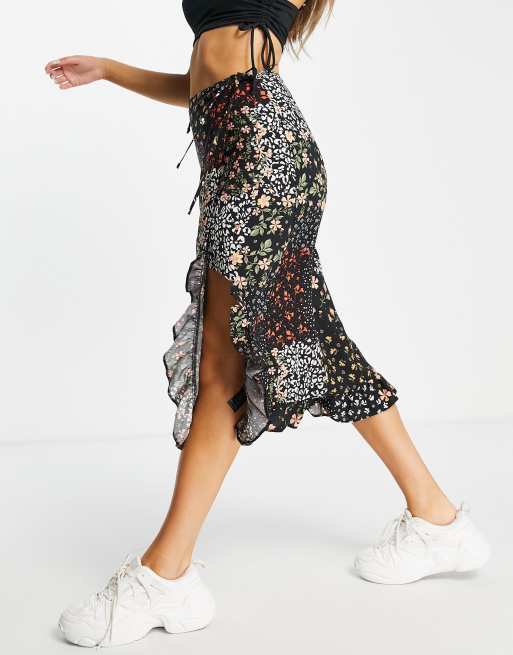 Miss selfridge wrap midi sale skirt