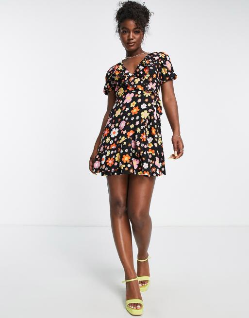 Retro floral best sale mini flippy dress