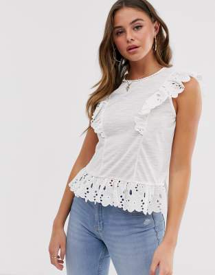 broderie white top