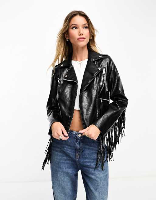 Miss selfridge shop black leather jacket