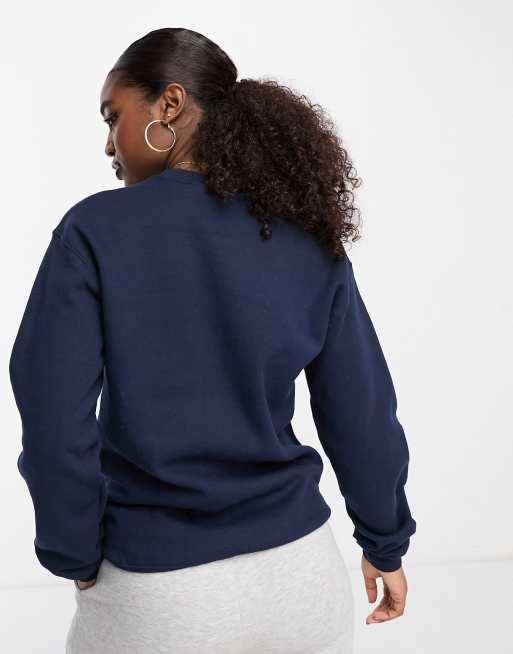 Navy crew neck sweatshirt womens hot sale