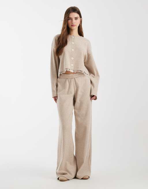 Miss Selfridge - Geborsteld gestreept vest met kanten zoom, 2 van 4