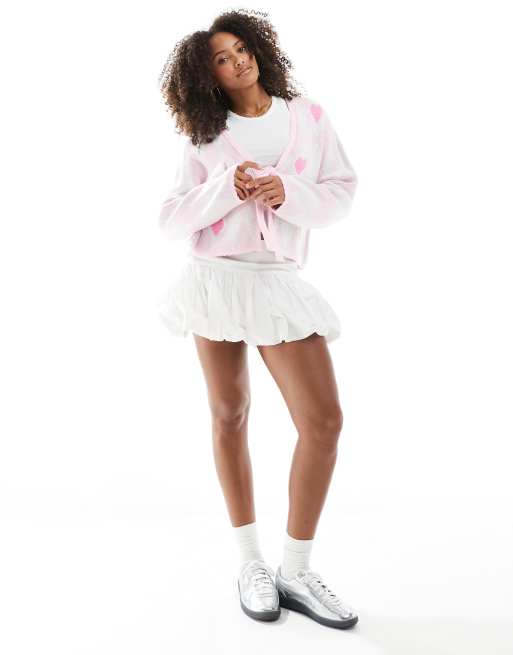 Miss Selfridge - Gebreid vestje met ruiten in roze, 4 van 4