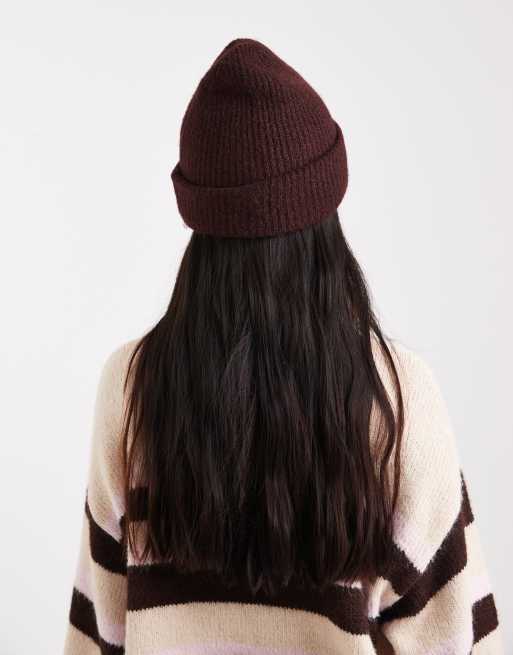 Miss Selfridge - Gebreide beanie met geborduurd hart in paars, 3 van 3