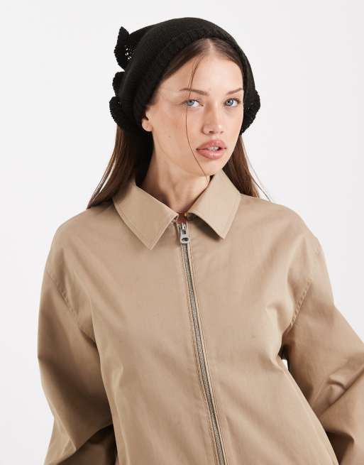 Miss Selfridge - Gebreide hoofddoek met ruches in zwart, 3 van 3