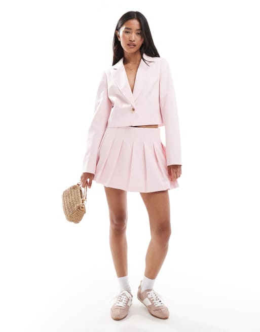 Miss Selfridge - Geplooide skort in roze, 3 van 5