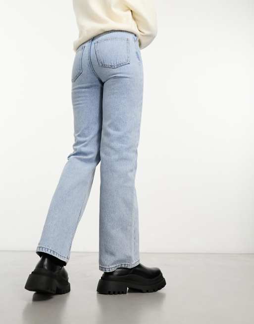 Miss Selfridge – Gerade geschnittene Jeans in hellblauer Waschung, 2 von 5
