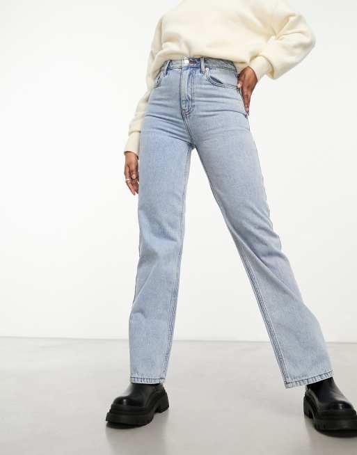 Miss Selfridge – Gerade geschnittene Jeans in hellblauer Waschung, 3 von 5
