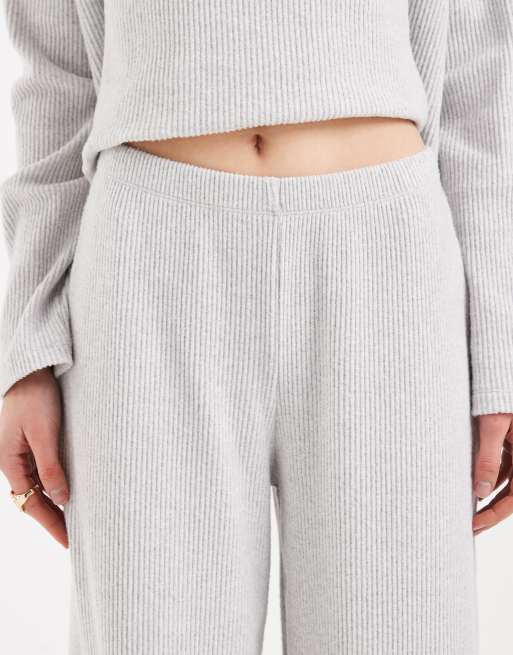 Miss Selfridge – Gerippte, angeraute Hose in Hellgrau, Kombiteil , 4 von 5