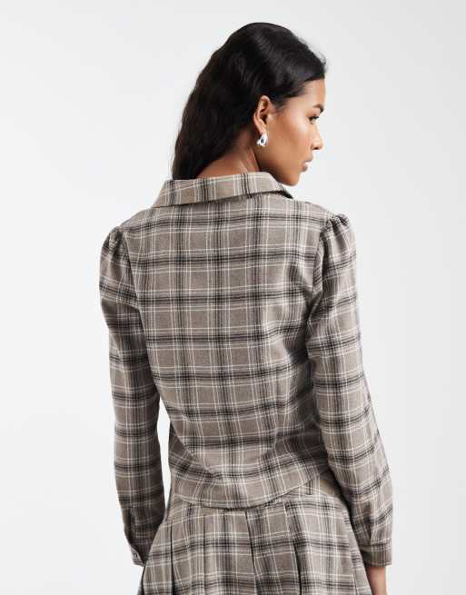 Miss Selfridge - Geruit overhemd met lange mouwen, deel van co-ord set, 4 van 4