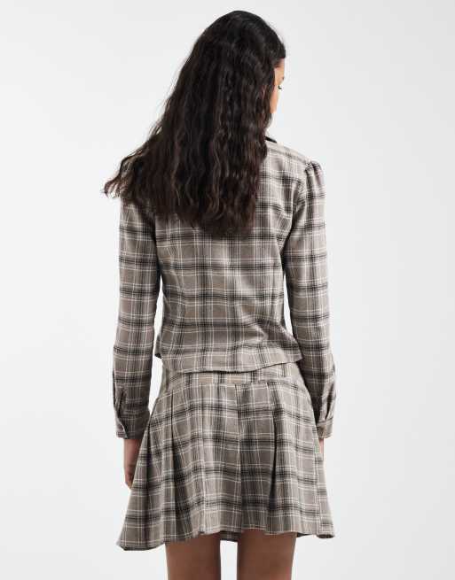 Miss Selfridge - Geruite geplooide minirok, deel van co-ord set, 4 van 5