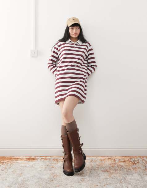Miss Selfridge - Gestreepte rugby jurk met lange mouwen - view 1