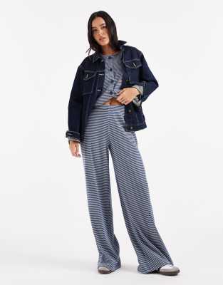 Miss Selfridge - Gestreifte Hose in Marineblau, Kombiteil