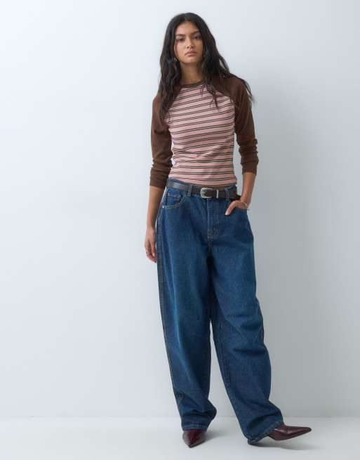 Miss Selfridge gestreiftes Raglan-Oberteil, 2 von 5