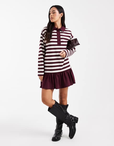 Miss Selfridge – Gestreiftes Rugby-Hemdkleid - view 1