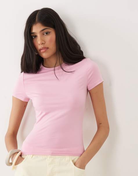 Miss Selfridge - Gevormd T-shirt met korte mouwen in lichtroze - view 1