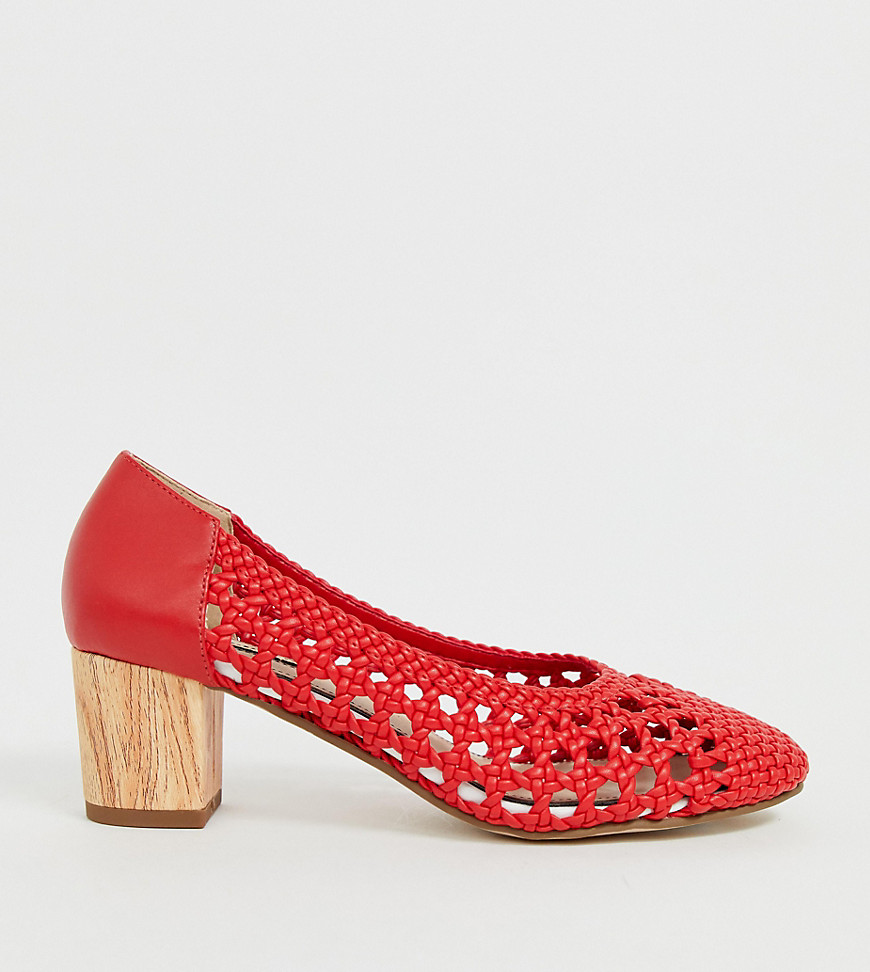 Miss Selfridge - Geweven schoenen met hak in rood