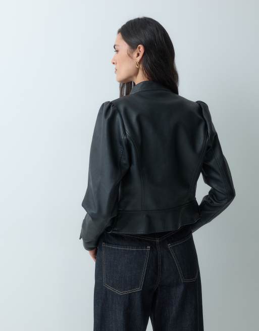 Miss Selfridge giacca stile militare effetto pelle, 4 di 4