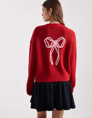 Gilet à broderie naud - Rouge S