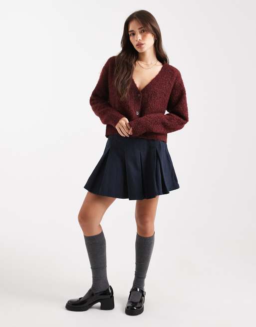 Miss Selfridge - Gilet à col en V en tissu bouclé - Prune, 2 de 4