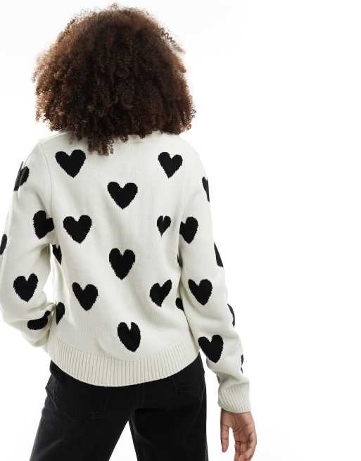 Miss Selfridge - Gilet à motif cœurs avec nœud à l'avant, 4 de 4