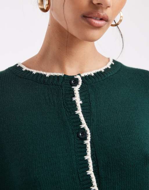 Miss Selfridge - Gilet avec détail en point de feston - Vert forêt, 2 de 4