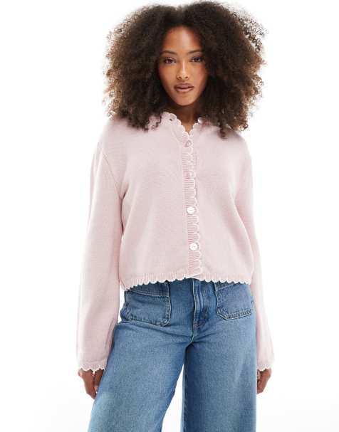 Miss Selfridge - Gilet avec points de feston - Rose - view 1