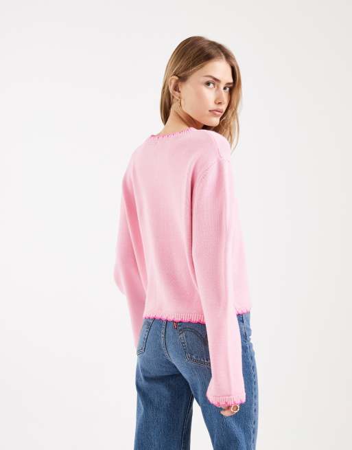 Miss Selfridge - Gilet avec points de feston - Rose, 2 de 4