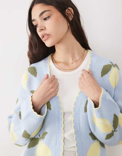 Miss Selfridge - Gilet bord à bord à imprimé citrons, 3 de 4