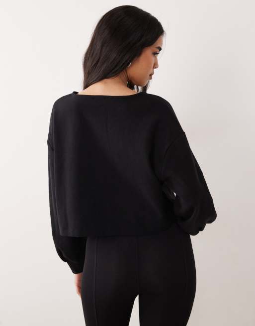 Miss Selfridge - Gilet côtelé brossé à manches ballon - Noir, 4 de 4