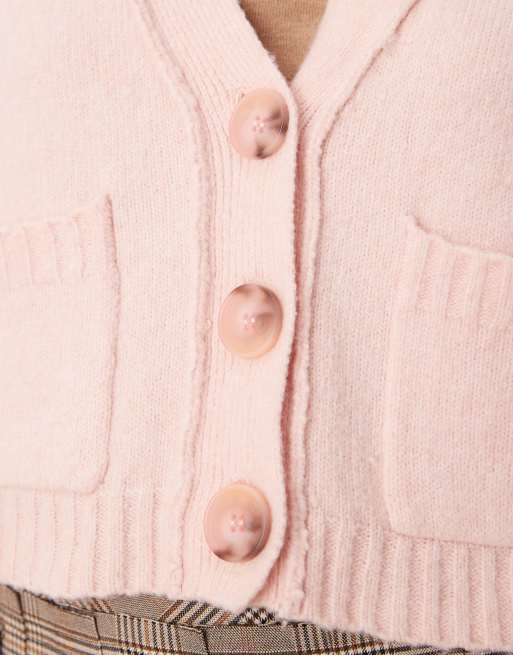 Miss Selfridge - Gilet coupe carrée à surpiqûres - Rose pâle, 4 de 4