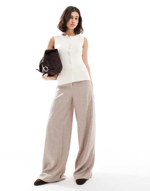 Miss Selfridge - Gilet de costume cintré en maille - Crème, 3 de 4