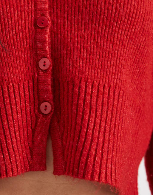 Miss Selfridge - Gilet duveteux court - Rouge, 2 de 4