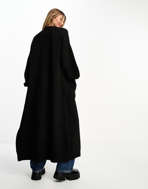 Miss Selfridge - Gilet long avec poches et manches ballon - Noir, 2 de 4