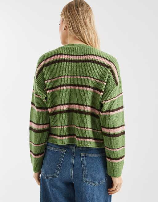 Miss Selfridge - Gilet rayé - Vert, 4 de 4