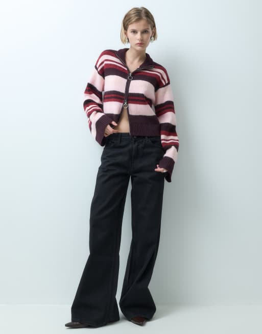 Miss Selfridge gilet zippé à col montant à rayures, 2 de 5