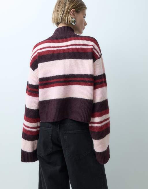 Miss Selfridge gilet zippé à col montant à rayures, 5 de 5