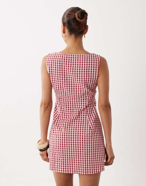 Miss Selfridge gingham fit and flare mini dress, 4 of 4