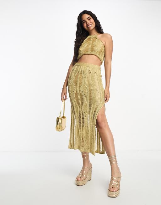 Gold skirt 2025 co ord