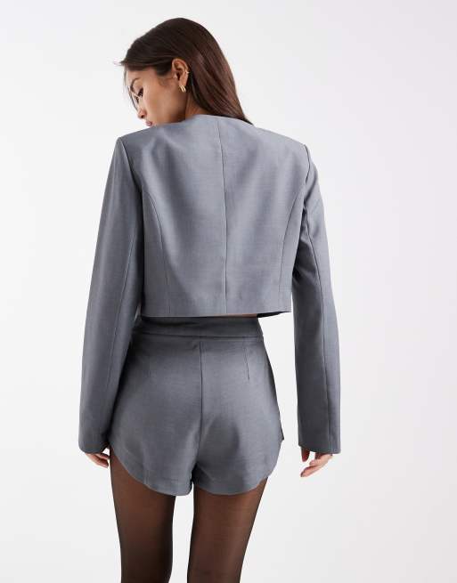 Miss Selfridge - Grå skræddersyede soveshorts - Del af sæt, 2 af 5