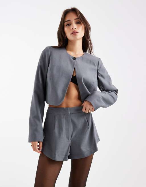 Miss Selfridge - Grå skræddersyede soveshorts - Del af sæt, 5 af 5