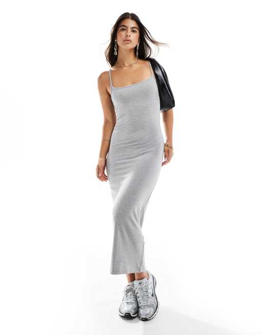 Miss Selfridge - Gråmeleret cami-maxikjole med firkantet hals, 2 af 4