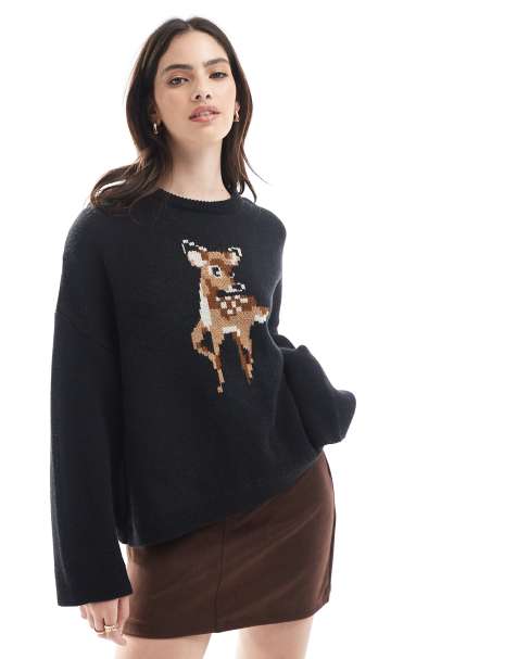 Miss Selfridge – Granatowy sweter z motywem syrenki - view 1