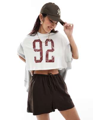 graphic 92 cropped T-shirt in white