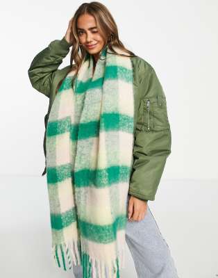 MISS SELFRIDGE GREEN CHECK SCARF 4990₽