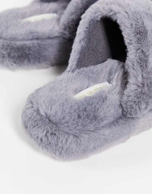 Miss Selfridge Grey flatform slipper