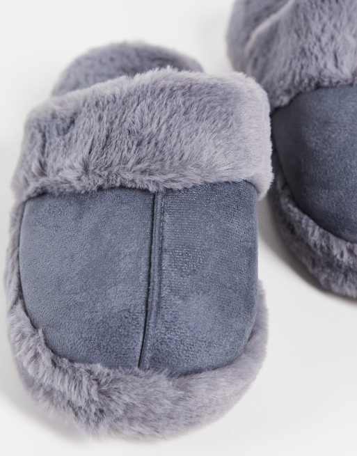 Miss Selfridge Grey flatform slippers