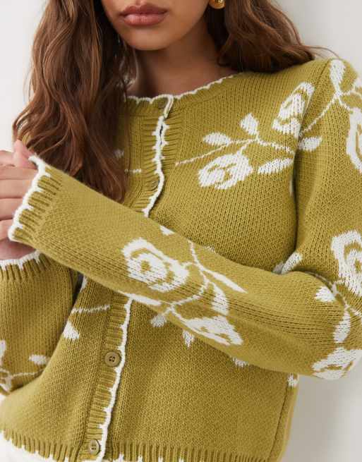 Miss Selfridge – Grön kofta med langettsömmar, 3 av 4