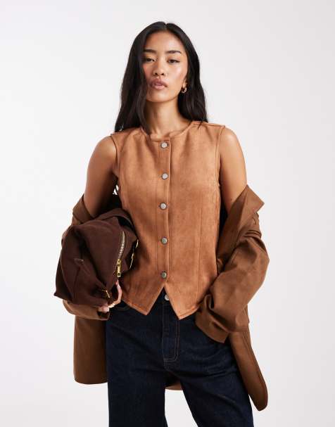 Miss Selfridge - Habitvest i imiteret ruskind - view 1