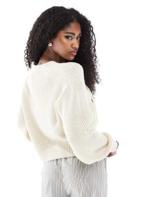 Miss Selfridge Half Lace-up Cardigan In White